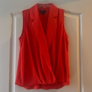 Sleeveless red blouse - like new